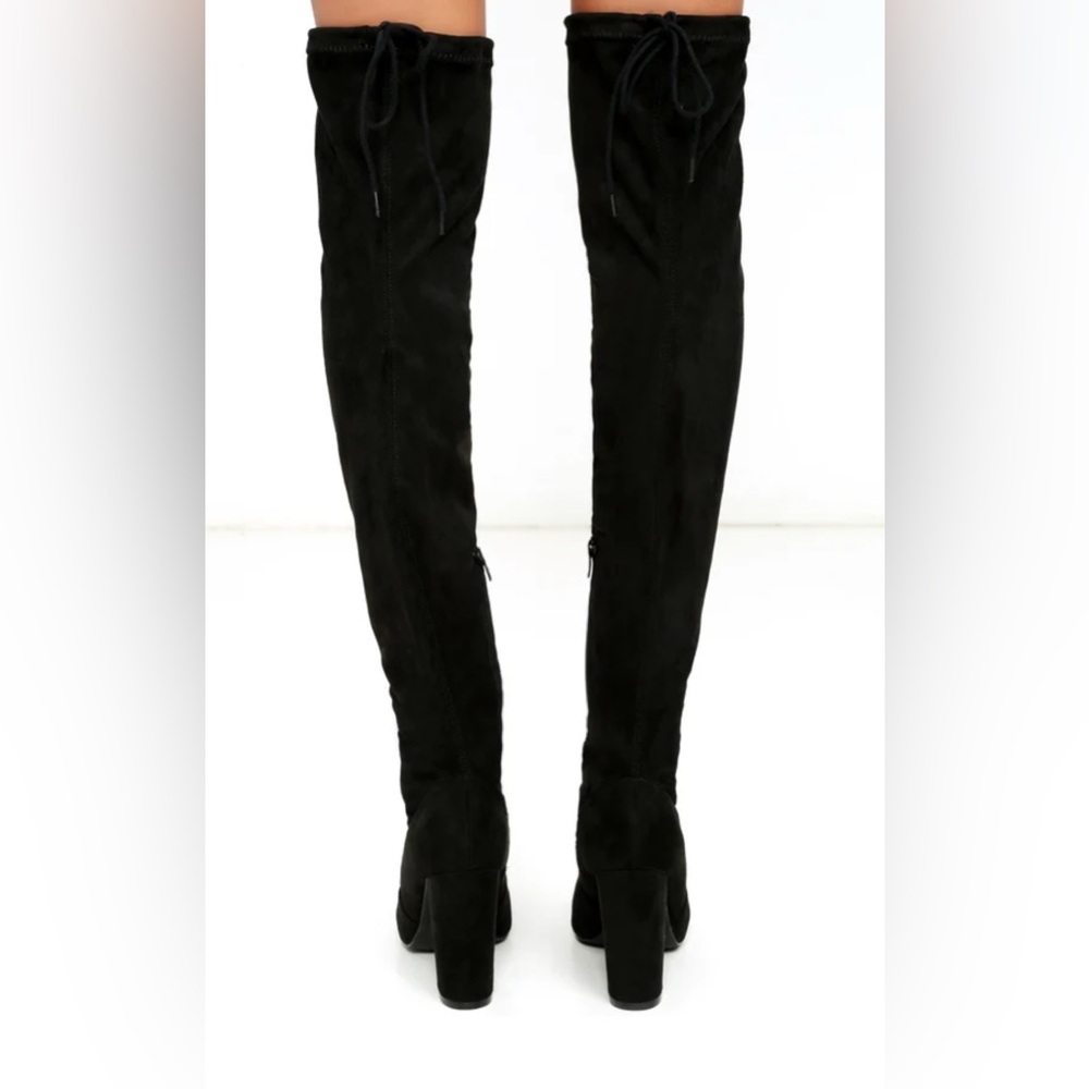 Lulus So Much Yes Black Suede Over the Knee Boots. NWT. - Picture 4 of 6